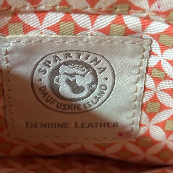 🧡🧡Spartina 449 Orange and Cream Leather Clutch With Colorful Fall Bundle.🧡🧡 - Picture 6 of 16